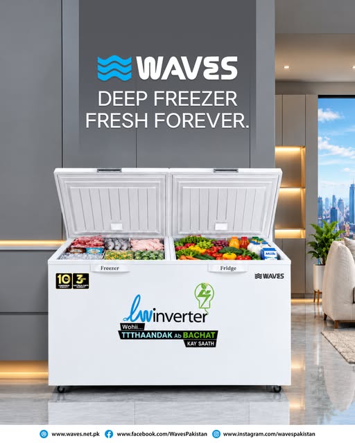 WAVES inverter deep freezer. Fresh forever.